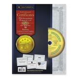 Foil-enhanced certificates with cd, holographic foil on blue parchment, 15/pack