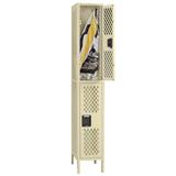 Tennsco Double-Tier Ventilated Locker - 78" x 12" x 18" - Sand