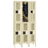 Tennsco Double-Tier Ventilated Locker - 78" x 36" x 18" - Sand