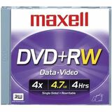 MXL-DVD+RW - Maxell 4x DVD+RW Media - 4.7GB - 120mm Standard - 1 Pack