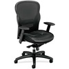 Basyx VL701 Leather Mesh Back Chair - Black Frame - Leather Black Seat