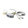 USB Flip 2-Port KVM w/ Remote 2-Color LED White