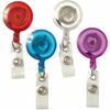 ID Card Reel With Belt ClipTranslucent 4 per Pack Assorted