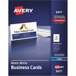Avery Inkjet Business Card - A8 - 2" x 3.5" - Matte - 1000 / Box - White