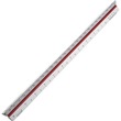 Chartpak Architectural Triangular Scale - 12" Length 1" Width - 3/32 Graduations - Imperial, Metric Measuring System - Plastic - 1 Each - White