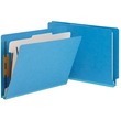 Smead End Tab Pressboard Classification Folder - Letter - 8.5" x 11" - 1 Divider - 2" Expansion - 2 Fastener - 2" Capacity - 10 / Box - 18pt. - Blue