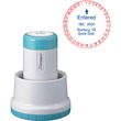 Xstamper ClassiX Pre-Inked Stamp - 1.19" Diameter - Red, Blue Xstamper ClassiX Pre-Inked Stamp - 1.19" Diameter - Red, Blue