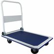 Sparco Folding Platform Truck - Tubular Handle - 660 lb Capacity - Steel, PVC24.75" x 36" x 29.5" - Blue, Gray Sparco Folding Platform Truck - Tubular Handle - 660 lb Capacity - Steel, PVC24.75" x 36" x 29.5" - Blue, Gray