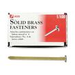 Acco Solid Brass Round Head Fasteners4" Length x - 0.46" Diameter - 100 / Box - Brass Acco Solid Brass Round Head Fasteners4" Length x - 0.46" Diameter - 100 / Box - Brass