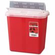 Unimed-Midwest Sharp Container with Drop Lid - 2gal - External Dimensions 12.75" Height x 10.5" Width x 7.25" Depth - Red