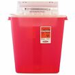 Unimed-Midwest Sharpstar Transparent Container - 3gal - External Dimensions 16.5" Height x 13.75" Width x 6" Depth - Red