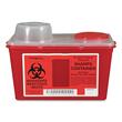 Unimed-Midwest Monoject Sharps 4qt Chimney Top Container - 4quart - External Dimensions 7.08" Height x 10.56" Width x 6.75" Depth - Red