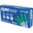 Expo Vis a Vis Overhead Wet Wipe Marker - Ink Color: Green - 12 / Dozen