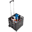 Safco Stow Away Folding Caddy - Telescopic Handle - 50 lb Capacity - 216.5" x 14.5" x 39" - Black Safco Stow Away Folding Caddy - Telescopic Handle - 50 lb Capacity - 216.5" x 14.5" x 39" - Black