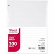 Mead Economical Filler Paper - 200 Sheet - Wide Ruled - 8" x 10.5" - 1 / Each - White