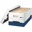 Fellowes Presto Storage Box with Locking Lid - 750lb - External Dimensions 10" Height x 12" Width x 24" Depth - White, Blue Fellowes Presto Storage Box with Locking Lid - 750lb - External Dimensions 10" Height x 12" Width x 24" Depth - White, Blue