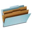 Globe-Weis Colored Classification Folder - Legal - 8.5" x 14" - 2 Divider - 6 Fastener - 5 / Pack - 24pt. - Light Blue