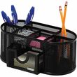 Rolodex Mesh Oval Pencil Cup9.33" x 4.5" - 4 Compartment(s) - Steel - Black Rolodex Mesh Oval Pencil Cup9.33" x 4.5" - 4 Compartment(s) - Steel - Black