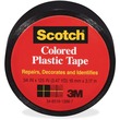 Scotch Extra Stretchy Colored Plastic Tape - 0.75" Width x 125" Length - 1 / Roll - Black Scotch Extra Stretchy Colored Plastic Tape - 0.75" Width x 125" Length - 1 / Roll - Black