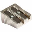 Baumgartens Pencil sharpener - Handheld - 2 Hole(s) - Metal - Silver Baumgartens Pencil sharpener - Handheld - 2 Hole(s) - Metal - Silver