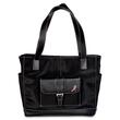 Day-Timer Pink Ribbon Travel Tote - 10" x 12" x 4" - MicroFiber - Black