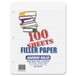 Ampad 3-Ring Notebook Filler Paper - 100 Sheet - 15lb - Narrow Ruled - Letter 8.5" x 11" - 100 / Pack - White