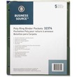 Business Source 32374 Binder Pocket - 20 Sheet Capacity - Letter 8.5" x 11" - Rectangular - Poly - 5 / Pack - Assorted