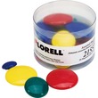 Lorell Tub of Assorted Magnet - Small, Medium, Large - 30 / Pack - Red, Yellow, Blue, Green