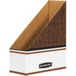 Fellowes Bankers Box Open-Back Magazine File - Woodgrain, White - Cardboard - 12 Pack