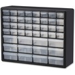 Akro-Mils 44 Drawers Stackable Cabinet - 15.81" x 20" x 6.37" - 44 Compartment(s) - Polystyrene - Black, Clear Drawer Akro-Mils 44 Drawers Stackable Cabinet - 15.81" x 20" x 6.37" - 44 Compartment(s) - Polystyrene - Black, Clear Drawer