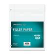 Ampad 3- Ring Notebook Filler Paper - 100 Sheet - 15lb - College Ruled - Letter 8.5" x 11" - 100 / Pack - White