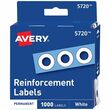 Avery Reinforcement Label - 0.25" Diameter - For Repair, Strengthen - Polyvinyl - 1000 / Pack - White Avery Reinforcement Label - 0.25" Diameter - For Repair, Strengthen - Polyvinyl - 1000 / Pack - White