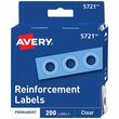 Avery Reinforcement Labels - 0.25" Diameter - For Repair, Strengthen - Polyvinyl - 200 / Pack - Clear Avery Reinforcement Labels - 0.25" Diameter - For Repair, Strengthen - Polyvinyl - 200 / Pack - Clear