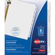 Avery WorkSaver Big Tab Insertable Tab Divider - 8 x Tab Blank - 8.5" x 11" - 8 / Set - Clear Tab