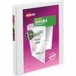 Avery Durable Reference View Binder - Letter - 8.5" x 11" - 100 Sheet - 0.5" Capacity - 1 Each - White