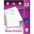 Avery Durable 3-Ring Poly Binder Pocket - Letter - 8.5" x 11" - 20 Sheet Capacity - 5 / Pack - Clear Avery Durable 3-Ring Poly Binder Pocket - Letter - 8.5" x 11" - 20 Sheet Capacity - 5 / Pack - Clear
