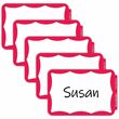 C-line Pressure Sensitive Badge - 3.5" Width x 2.25" Length - Removable - 100 / Box - Red