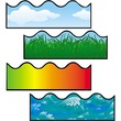 Carson-Dellosa Scalloped Border Sets - Cloud, Grass, Ocean Waves, Rainbow - Card Stock - Multicolor