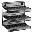 Rolodex Expressions Mesh 3 Tier Desk Shelf - 12.5" x 12.5" x 9.25" - 3 Tier(s) - Steel - Black Rolodex Expressions Mesh 3 Tier Desk Shelf - 12.5" x 12.5" x 9.25" - 3 Tier(s) - Steel - Black