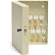 MMF Hook Style 28 Key Cabinet - 7.75" x 3.25" x 11.5" - Steel - Security Lock - Putty