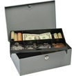 MMF Heavy-gauge Steel Cash Box with Security Lock - Gray MMF Heavy-gauge Steel Cash Box with Security Lock - Gray