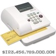 MAX EC-70 Memory Electronic Check Writer - 14 Digits / 1 Column - Business, Personal - Cream
