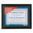 Nu-Dell Leatherette Certificate Frame - 11" x 8.5" Insert - Desktop, Wall-mountable - Horizontal, Vertical - Plastic, Leatherette - Black