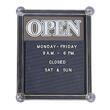 Nu-Dell Open/Closed Sign with Message Board - "Open/Closed" Preprinted - 12.75" x 15.75" - Gold, Black Nu-Dell Open/Closed Sign with Message Board - "Open/Closed" Preprinted - 12.75" x 15.75" - Gold, Black