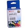 OIC Plastic Precision Push Pins - Plastic, Steel - 100 / Box - Assorted OIC Plastic Precision Push Pins - Plastic, Steel - 100 / Box - Assorted