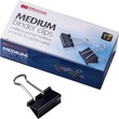 OIC Binder Clip - Medium - 1.25" Width - 12 / Box - Black, Silver