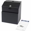 Safco Suggestion Box - 25 x Card - External Dimensions 8.5" Height x 7.12" Width x 6" Depth - Steel - Black Safco Suggestion Box - 25 x Card - External Dimensions 8.5" Height x 7.12" Width x 6" Depth - Steel - Black
