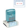 Xstamper VersaDater Pre-Inked Stamp - 1.31" x 2.12" - Blue, Red Xstamper VersaDater Pre-Inked Stamp - 1.31" x 2.12" - Blue, Red