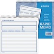 Tops Rapid Memo Book - Spiral Bound - 2 Part - Carbonless - 7.75" x 8.5" Sheet Size - Assorted - 1Each Tops Rapid Memo Book - Spiral Bound - 2 Part - Carbonless - 7.75" x 8.5" Sheet Size - Assorted - 1Each