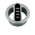 Belkin International, Inc - F5U201-KIT - Belkin 4 Port Front-Access 3 inch In-Desk USB Hub